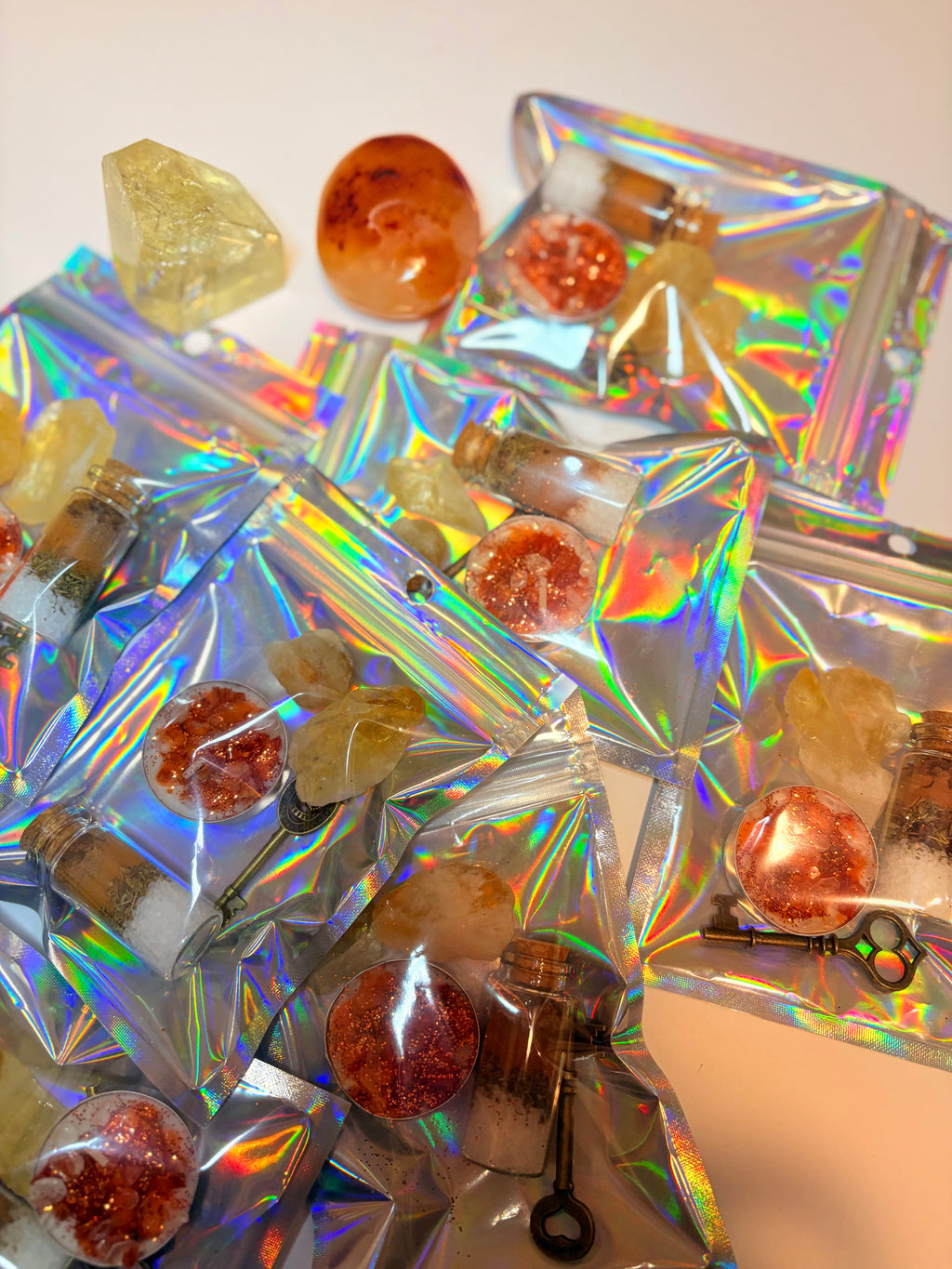 Road Opener Spell kit with handcrafted tea lights, herbs and citrine crystals